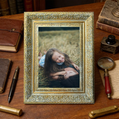 Cadre photo doré antique 1PC pour photos et cadeaux de 5 po x 7 po