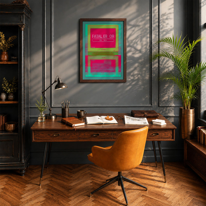 Fatal Error Retro - Print, A4 - 29.7 x 21.0 cm, Walnut