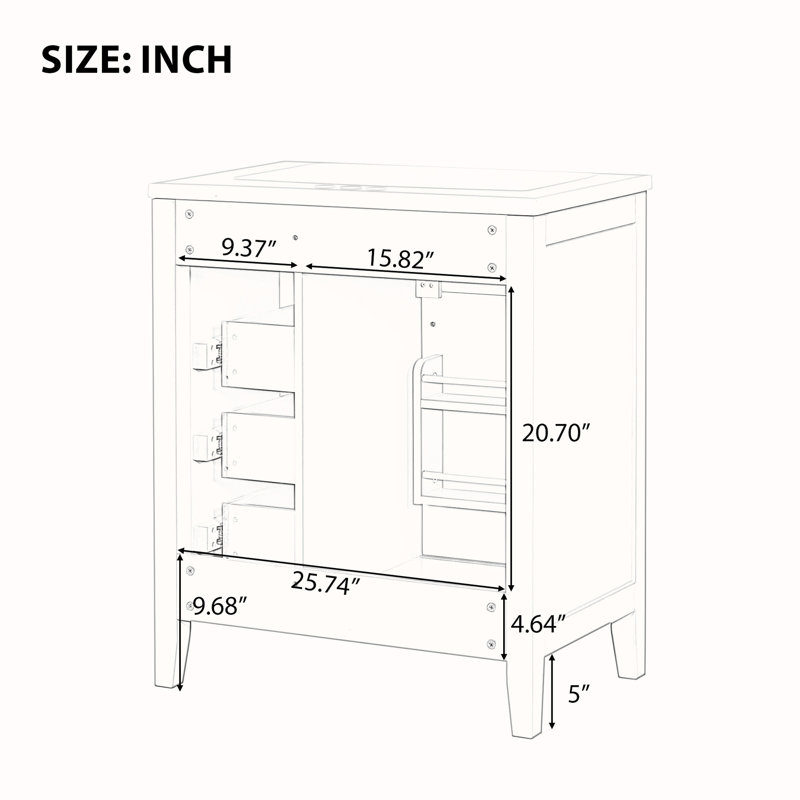 30" Bathroom Vanity without Sink
