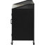 Armoire à vin Mobile Home Bar à 2 portes avec finition noir sableux et rustique avec couvercle gris