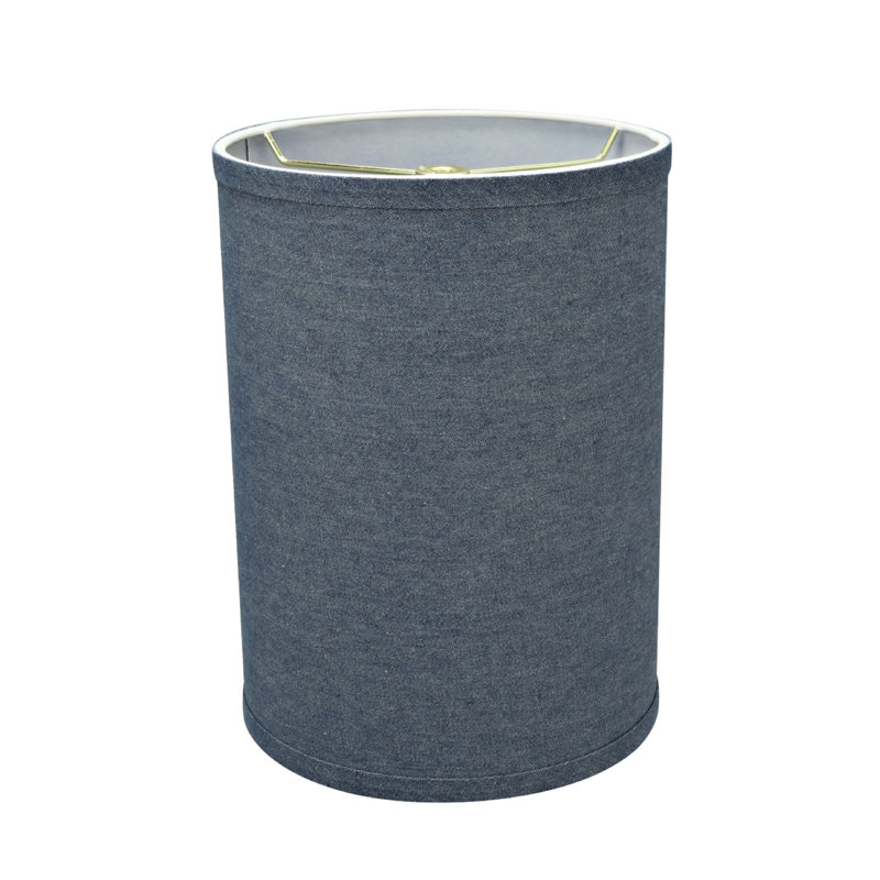 Washing Blue Denim Fabric Drum Lamp Shade, 8" x 11"