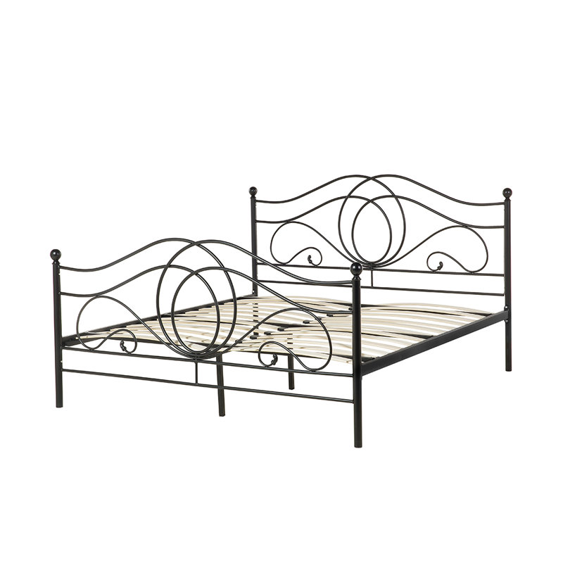 Corona Solid Wood Bed, Black, 160 x 200cm
