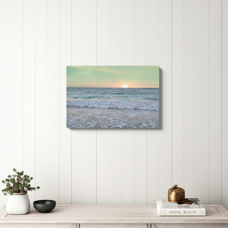 " Sunrise " by Sue Schlabach, 20" H x 30" W x 1.25" D, Walnut Framed Canvas, No