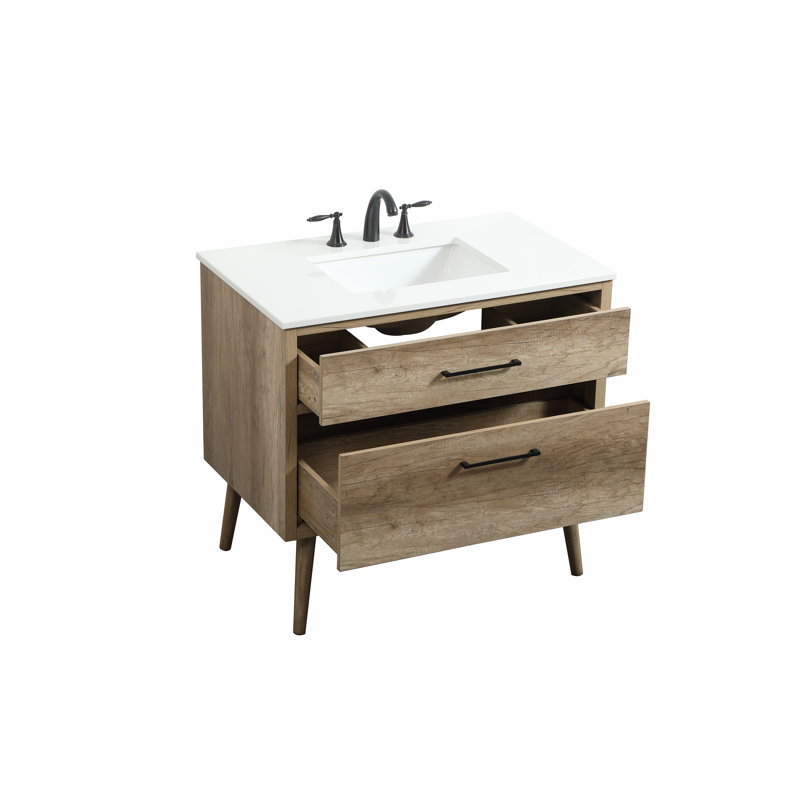 Ensemble de meuble-lavabo simple 36 po Steinfeldt, Chêne naturel