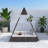 90.5" Length Outdoor Sunbed With Colorful Pillows-1450557842