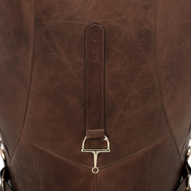 Fauteuil à oreilles en cuir Vicenza