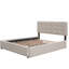 Lit plateforme tapissier avec 2 tiroirs et 1 lit gigogne simple TG, tissu de lin, grand lit - beige foncé (OLD SKU: LP100314AAA)
