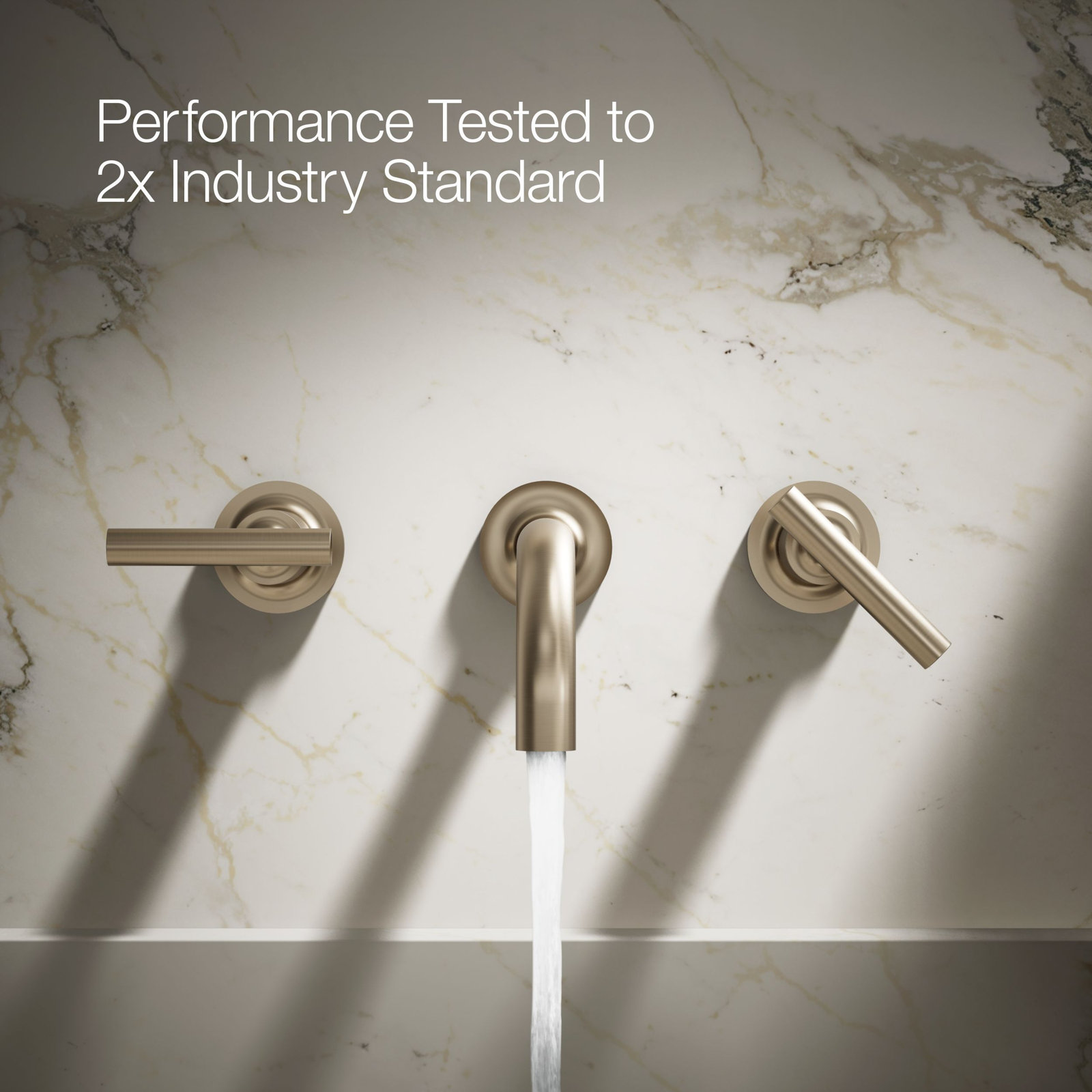 Purist Wall-Mounted Bathroom Sink Faucet, Vibrant Brushed Bronze, Lever Handle