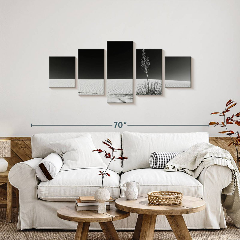 Sable blanc impression monochrome, H 24 po x l 55 po