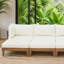 Ensemble de canapé modulaire d'extérieur en bois d'acacia 6 pièces avec conception modulaire, 6 coussins épais et 5 coussins