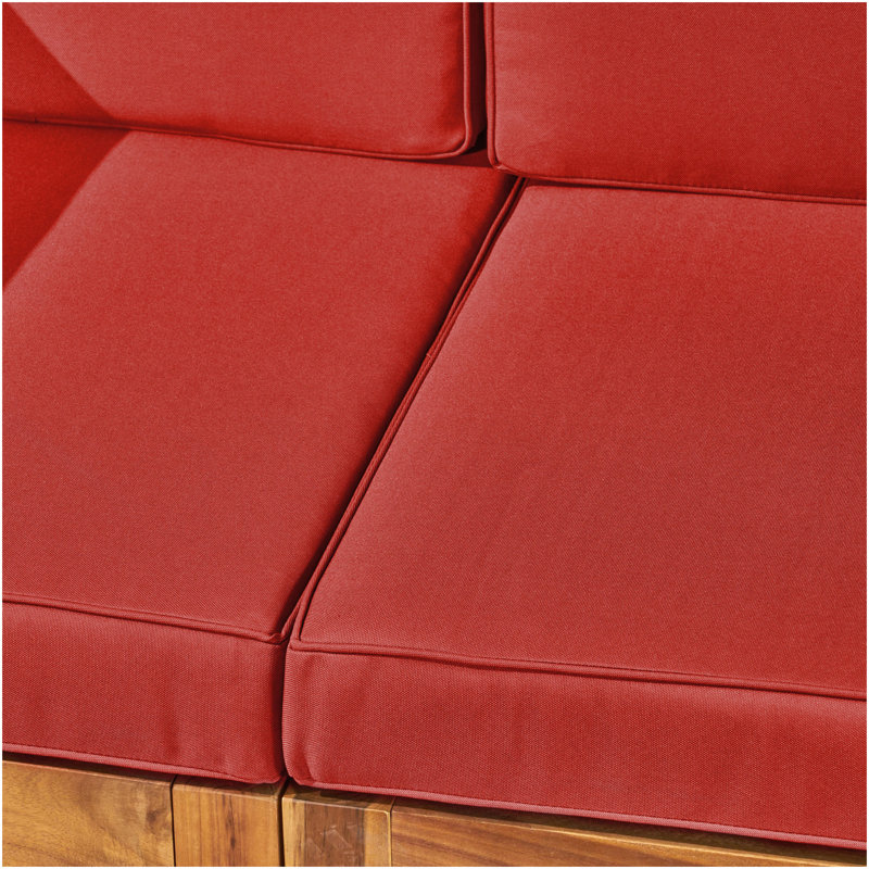 OANA 2-Piece LOVE SEAT SET, RED, Red, Brown