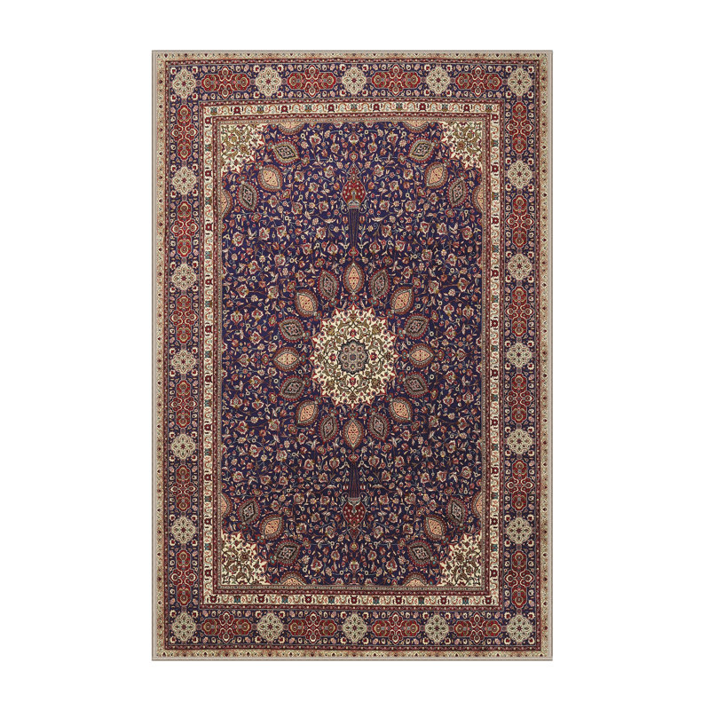 Tapis traditionnel rouge / bleu Dollman, Rectangle 5 pi x 7 pi
