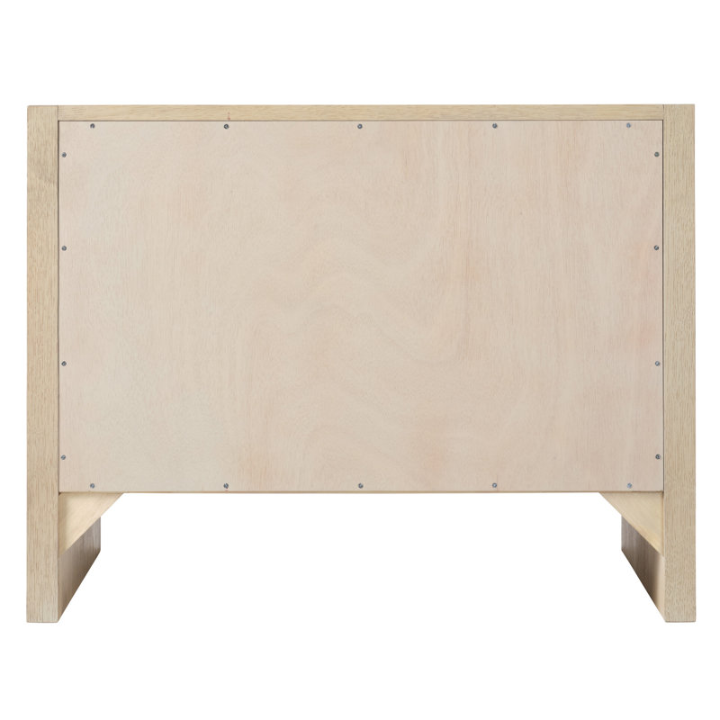 Finley 2 - Drawer Solid Wood Nightstand, Natural Pale Oak