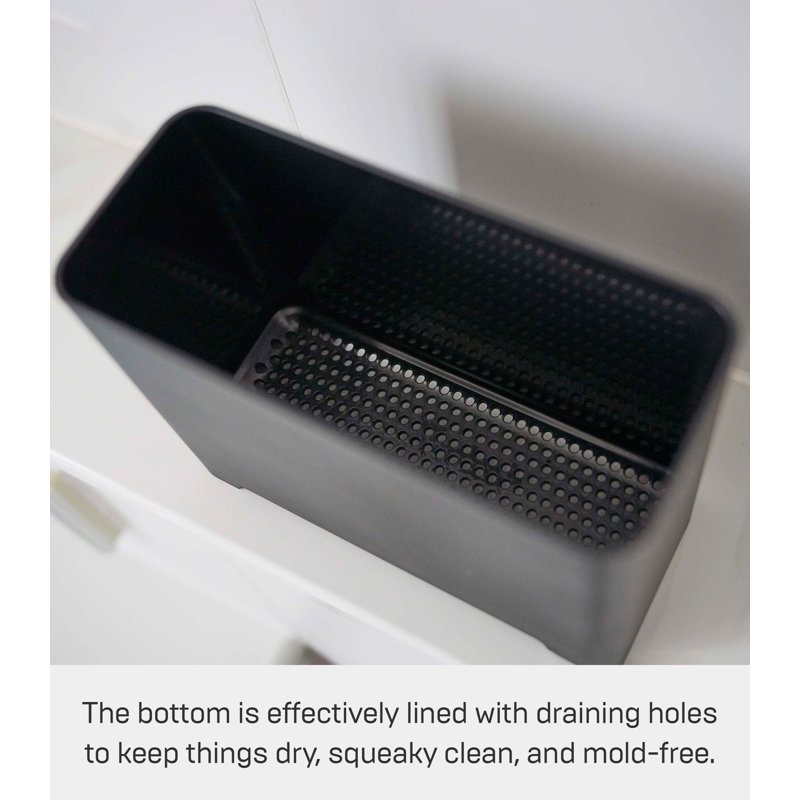 Black Self-Draining Bathroom Organizer for Kids
