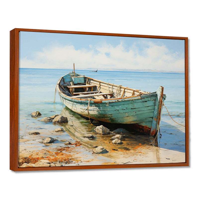 Boat Coastal Melody - Impressions encadrées, H 12 po x l 20 po x P 1 po, Cadre flottant brun