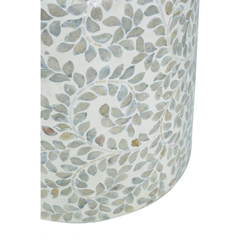 14x14x20" Round Accent Table with White Capiz Shell Design