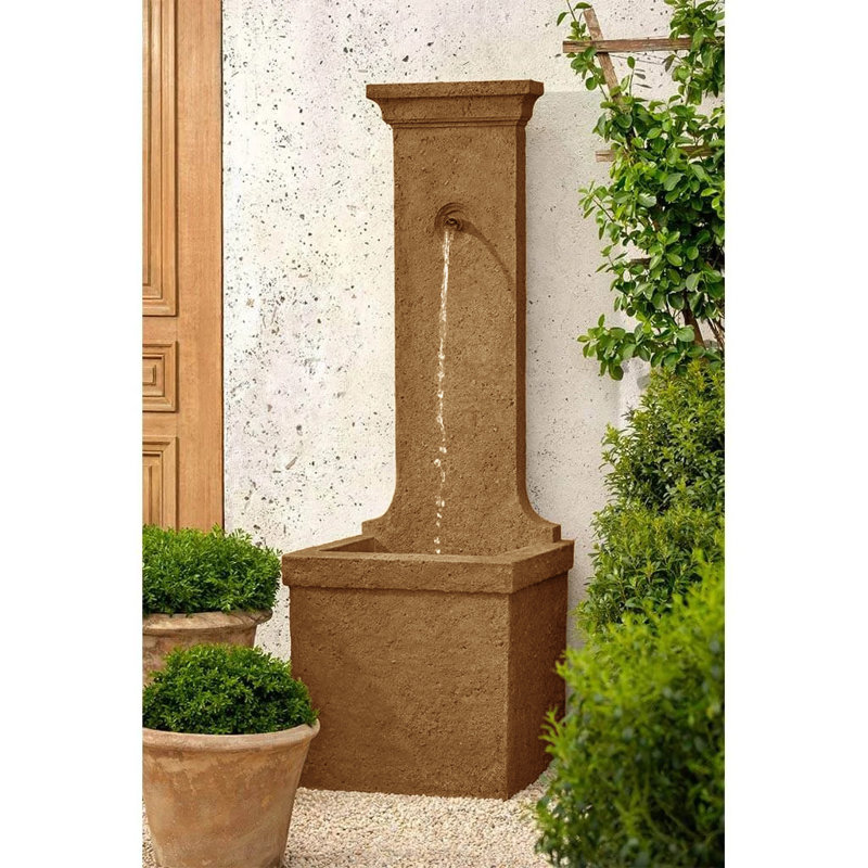 Relais Hand Crafted Weather Resistant Waterfall Fountain, Travertine