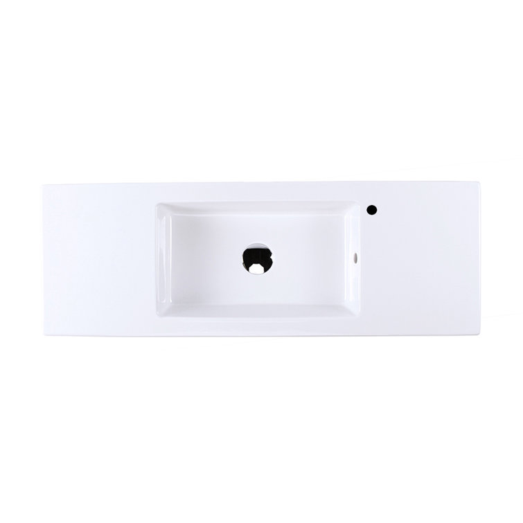 LACAVA Dimini 13.75'' Porcelain Rectangular Bathroom Sink with Overflow