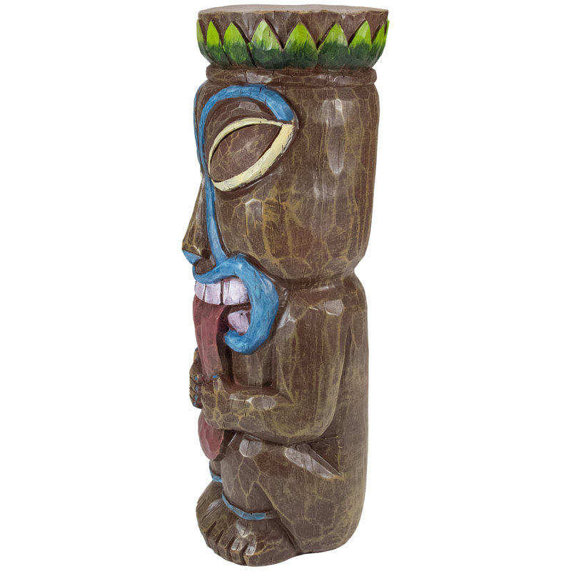 Statue tiki polynésienne d'extérieur 16 po