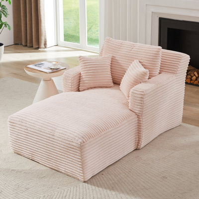 Pinecroft Indoor Chaise Lounge with Mid-Century Modern Style High-Density Foam