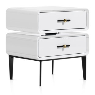 47.5cm W Metal Bedside Table