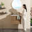 Floating Wall-Mount Bathroom Vanity Cabinet Base Only Walnut MDF Soft Close Drawers | Gift Idea
