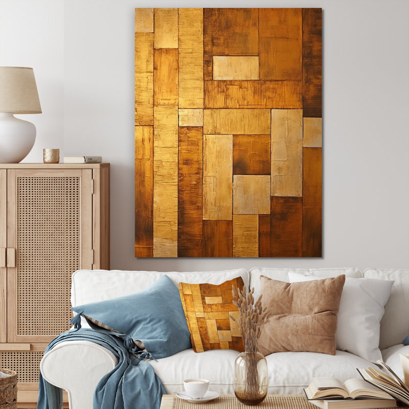 Bronze Brilliance Symetry V - Abstract Shapes, impression d'art mural, Toile tendue, H 20 po x l 12 po x P 1 po