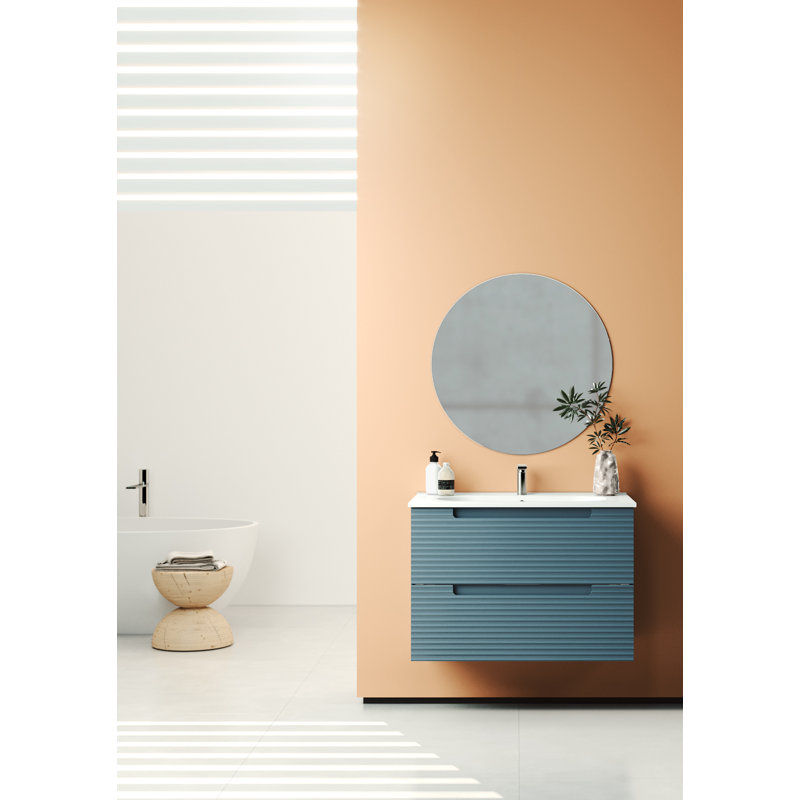 Ensemble de meuble-lavabo simple 32 po, Bleu acier