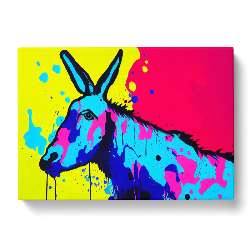 Colourful Donkey Art Vol.4 Abstract - Wrapped Canvas Painting, 35cm H x 50cm W x 3cm D
