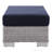 Conway Outdoor Patio Wicker Rattan Ottoman-1077165958