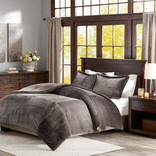 Down Alternative Comforter , Filling, Ribbed Face, Solid Reverse, Machine Washable, 1 And 2 Shams In Package With Front,