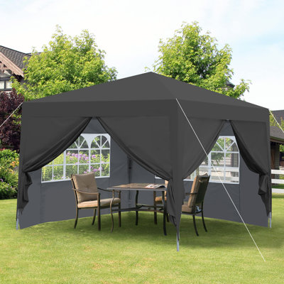 Outdoor 10X 10Ft Pop Up Gazebo Canopy Tent Removable Sidewall With Zipper,2Pcs Sidewall With Windows,With 4Pcs Weight Sand Bag,With Carry Bag
