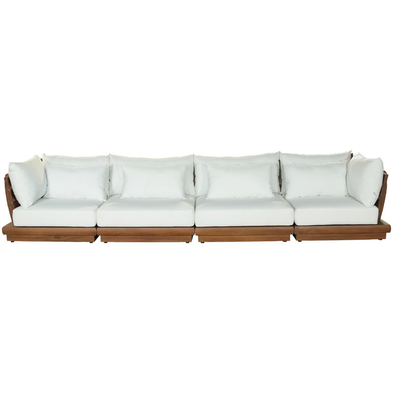 Canapé modulaire d'extérieur rembourré Ivry, Blanc