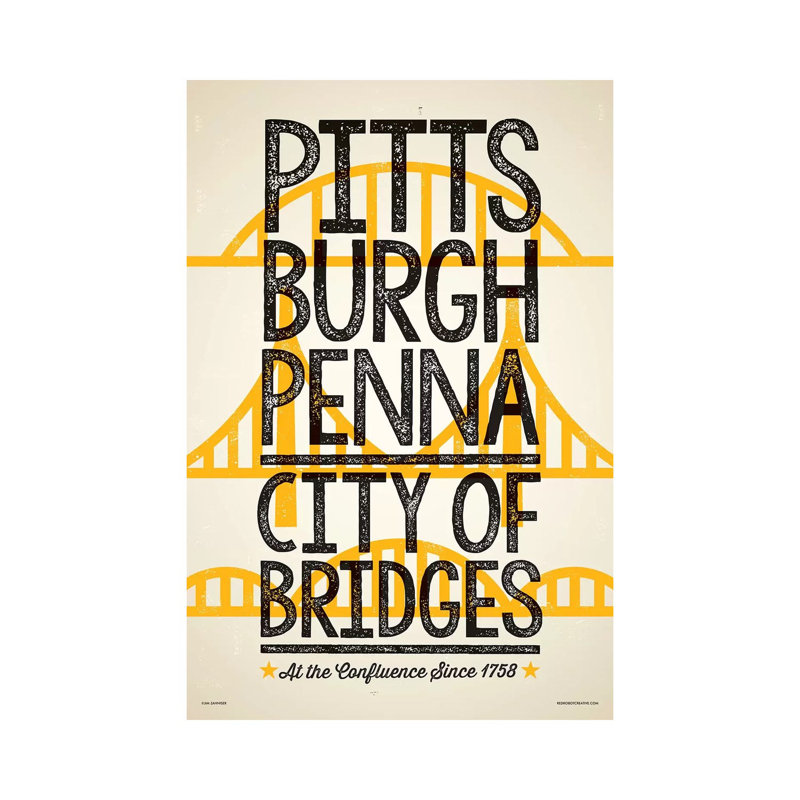 Pittsburgh City Of Bridges by Jim Zahniser - Print on Canvas, 101.6cm H x 66.04cm W x 3.81cm D, Wrapped Canvas