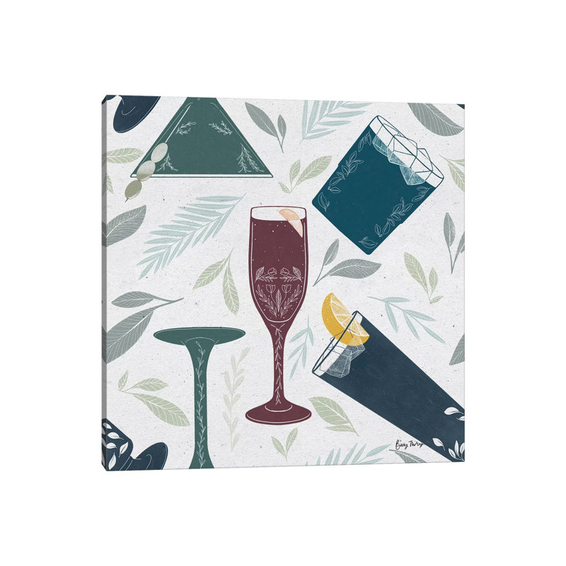 Fruity Cocktails Pattern IV by Becky Thorns - 1 Piece Wrapped Canvas Wall Art, 93.98 cm H x 93.98 cm W x 1.91 cm D
