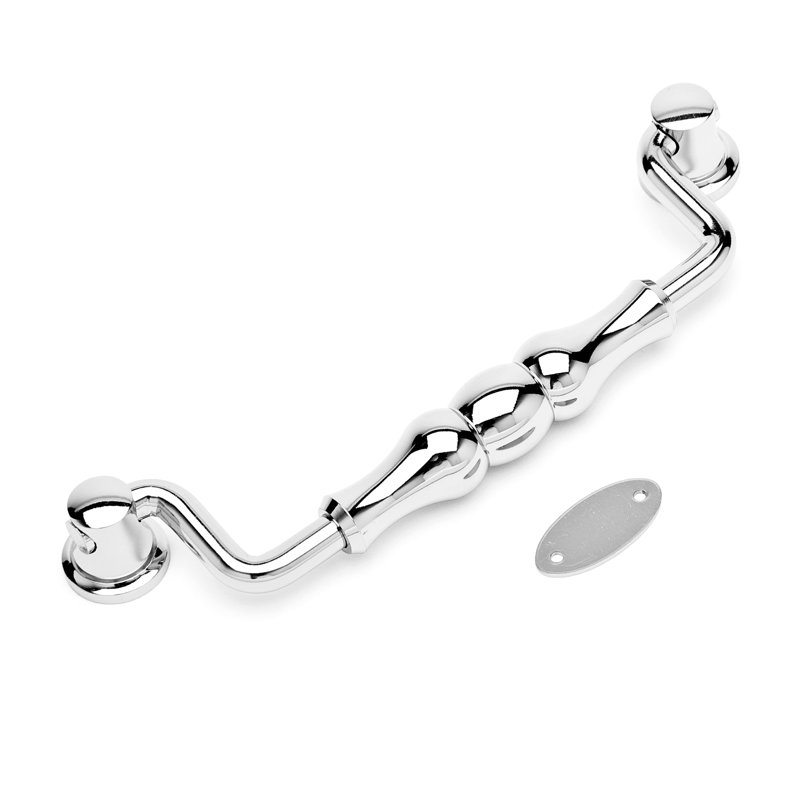 Poignée tombante perlée 5 po CP Series, Nickel poli