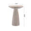 Table d'appoint ronde cannelée en imitation travertin MgO, table d'appoint intérieure et extérieure, entièrement assemblée