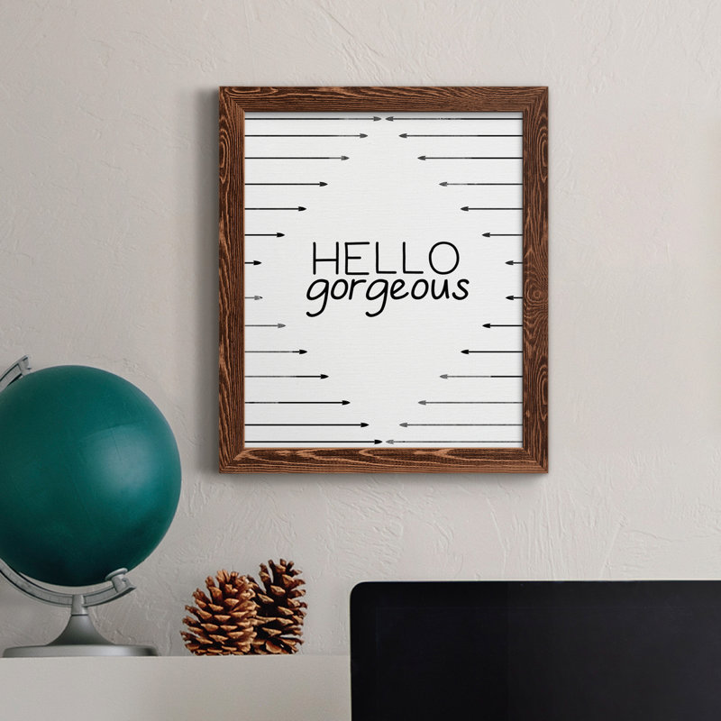 «Hello Gorgeous», art textuel sur toile, Érable, 44" H x 31" W x 1" D
