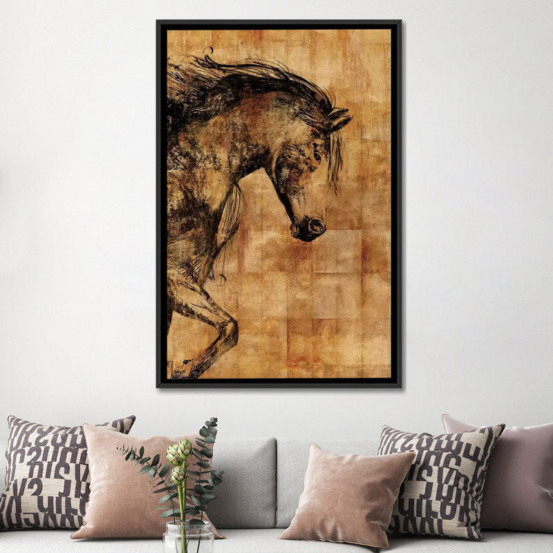 «Stallion II» par PI Studio - reproduction sur toile tendue, H 48 po x l 32 po x P 1,5 po, Toile avec cadre noir
