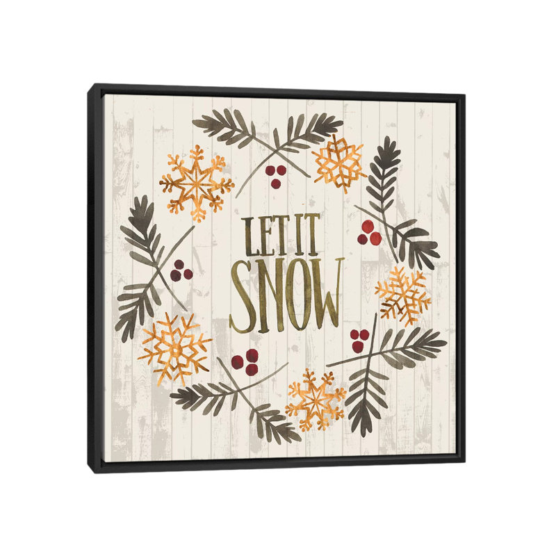 «Rustic Christmas VI», impression sur toile, H 18 po x l 18 po x P 1,5 po, Pas de tapis, Toile avec cadre noir