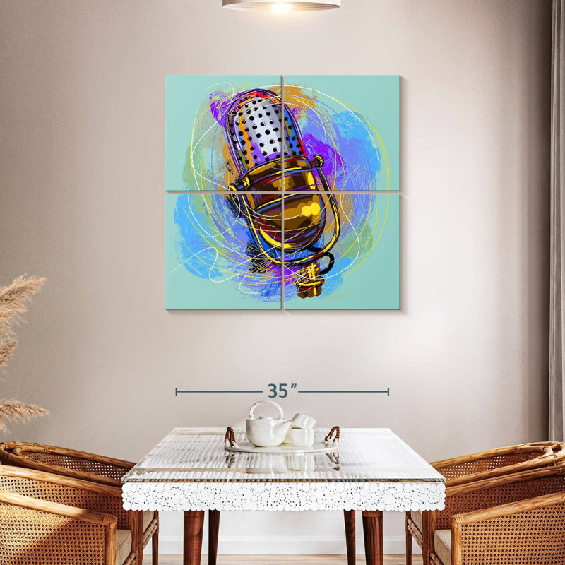 Abarca Scribbled Microphone, 38" H x 38" W
