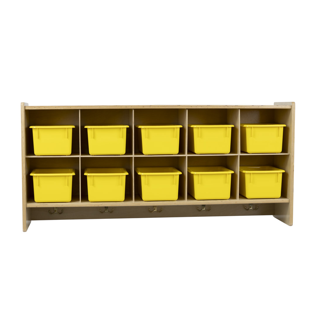 10 Compartment Solid Wood Cubby RRI Goods Bin 