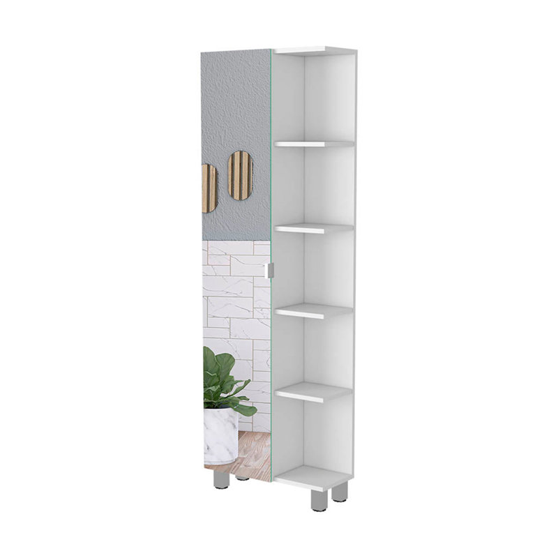 Los Angeles Linen  Cabinet, Mirror, Five Shelves