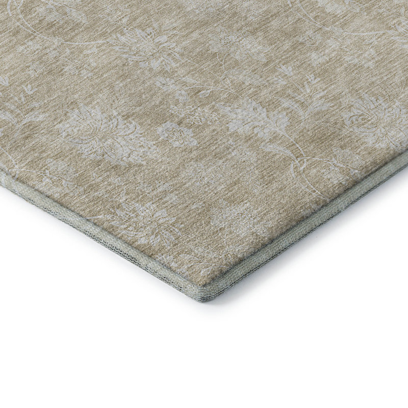 Premium Machine Washable Prisco Beige Rug, Rectangle 10' x 14'
