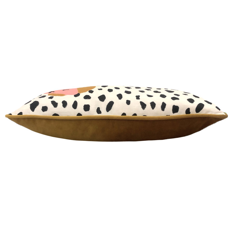 Woofers Sausage Dog Polka Dots Rectangular Lumbar Cushion, Polyester/Polyfill