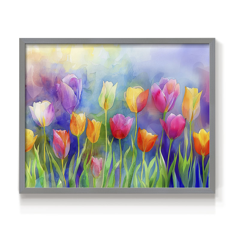 Série florale - XCIX - reproduction encadrée, H 8 po x l 10 po, Gris