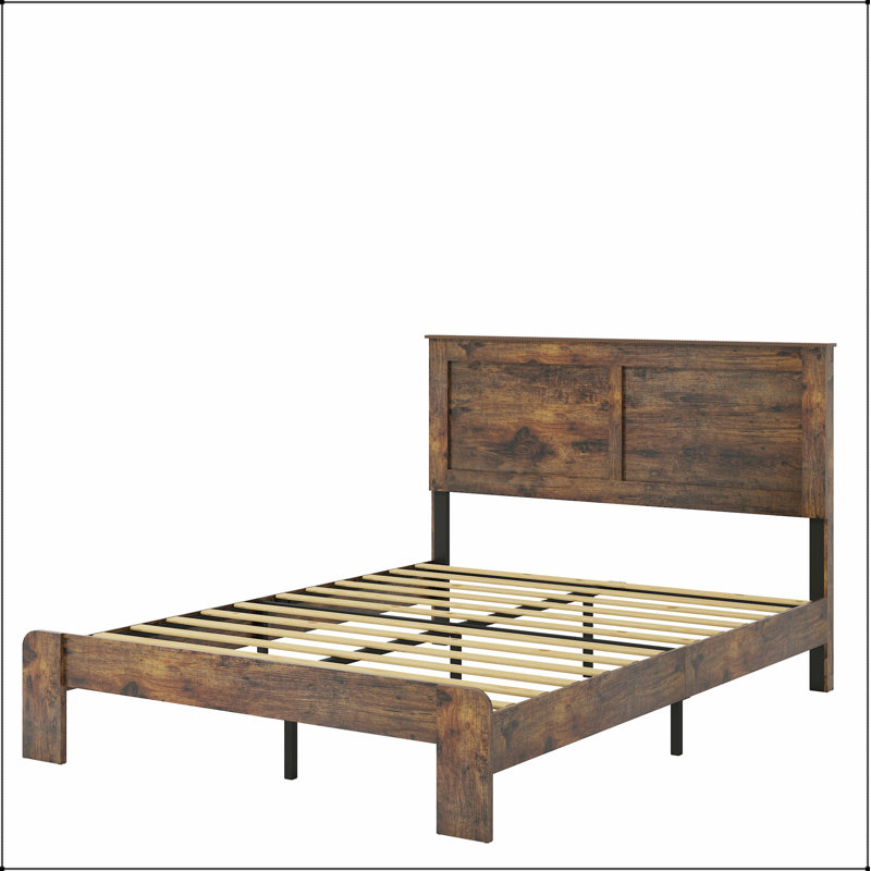 Bed Frame King Size, Wood Platform Bed Frame , Noise Free,No Box Spring Needed and Easy Assembly Tool,Large Under Bed Storage,