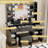 Guram Vanity Set Modern LED Makeup Desk with Mirror, Ten Light Bulbs & Desktop Dazzle Light Adjustable Brightness, 7 Drawers & Stool, Usb Power Outlet-768981269