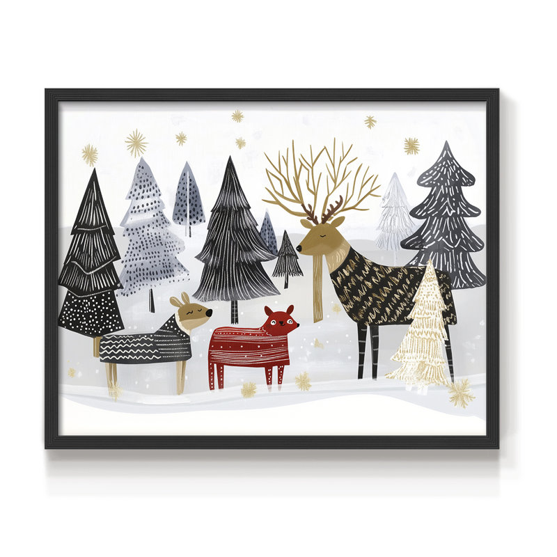 Chirstmas Art-CLXV -Framed Print - Restickable, Noir, noir, noir, noir, H 16 po x l 20 po