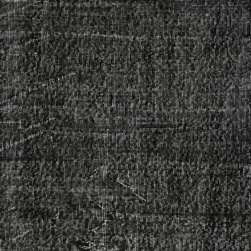 Tapis décoratif noir 3,8 x 6,7 pi pour intérieurs modernes, noué et tissé à la main en Turquie